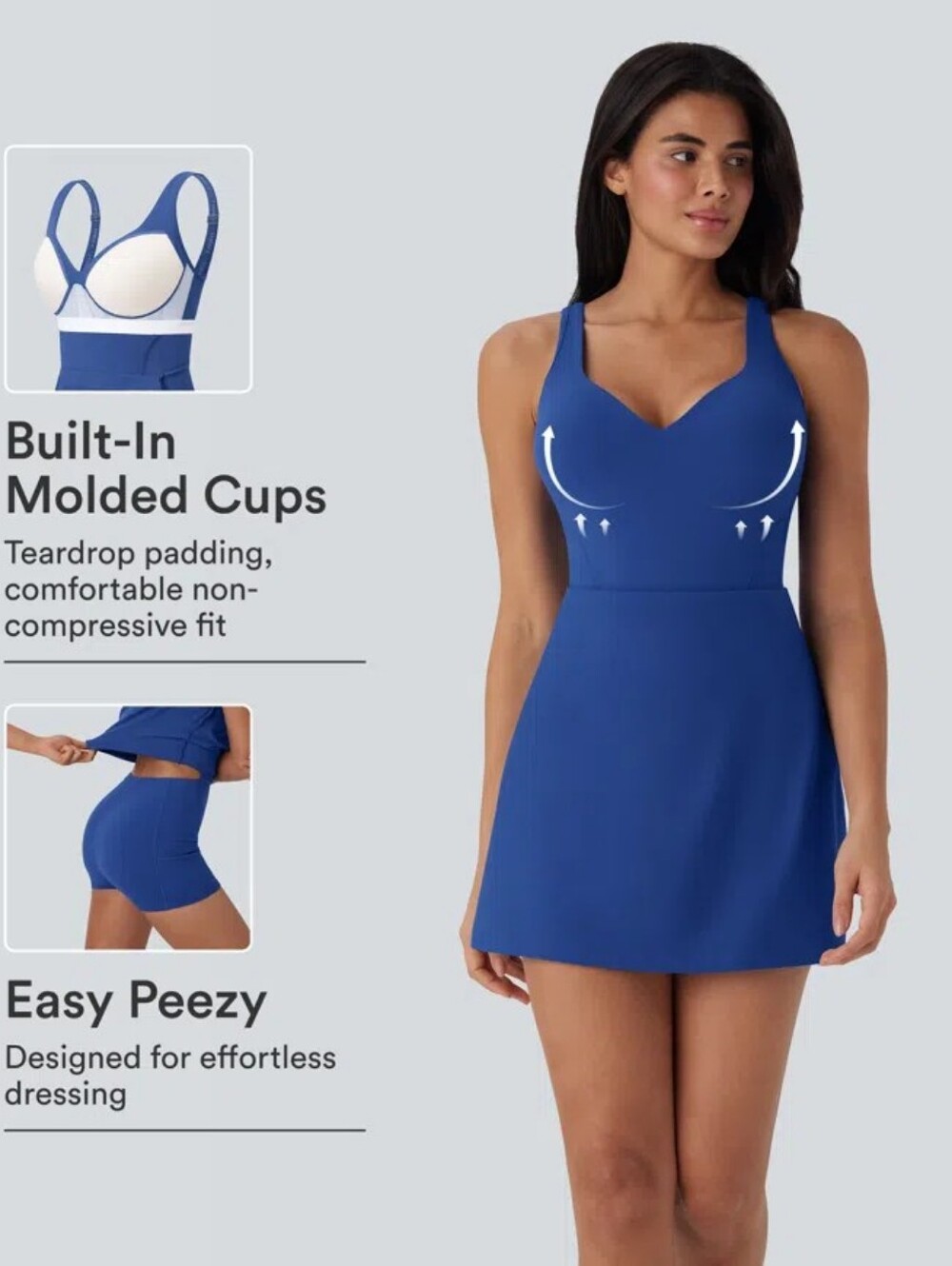 HALARA Easy Peezy Royal Blue Mini Tennis Dress - Picture 1 of 14